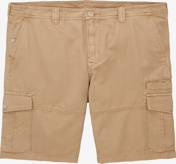 TOM TAILOR Men + Regular Cargo trousers in Brown: front