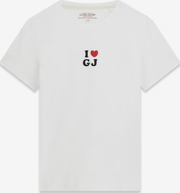Maglietta 'I LOVE GJ' di GUESS JEANS in bianco: frontale
