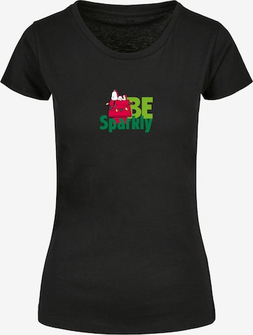 Merchcode Shirt 'Peanuts Be Sparkly' in Black: front