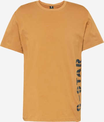 T-Shirt G-Star RAW en marron : devant