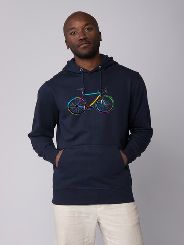 Felpa 'Fahrrad by night' di Watapparel in blu: frontale