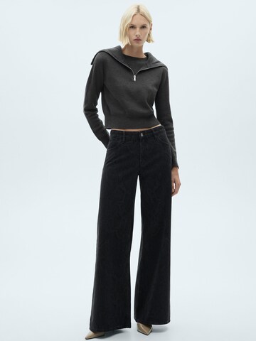 MANGO Wide leg Jeans i svart
