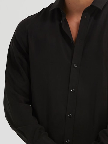 Young Poets Regular fit Button Up Shirt 'Mic' in Black