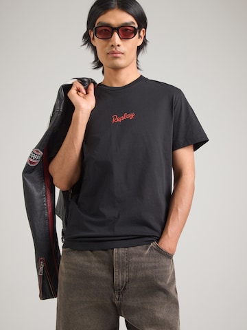 REPLAY - Camiseta en negro: frente