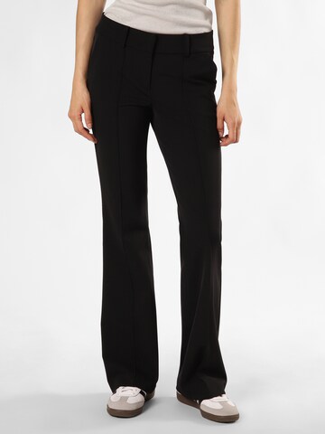 Cambio Flared Pleat-Front Pants 'Farah' in Black: front