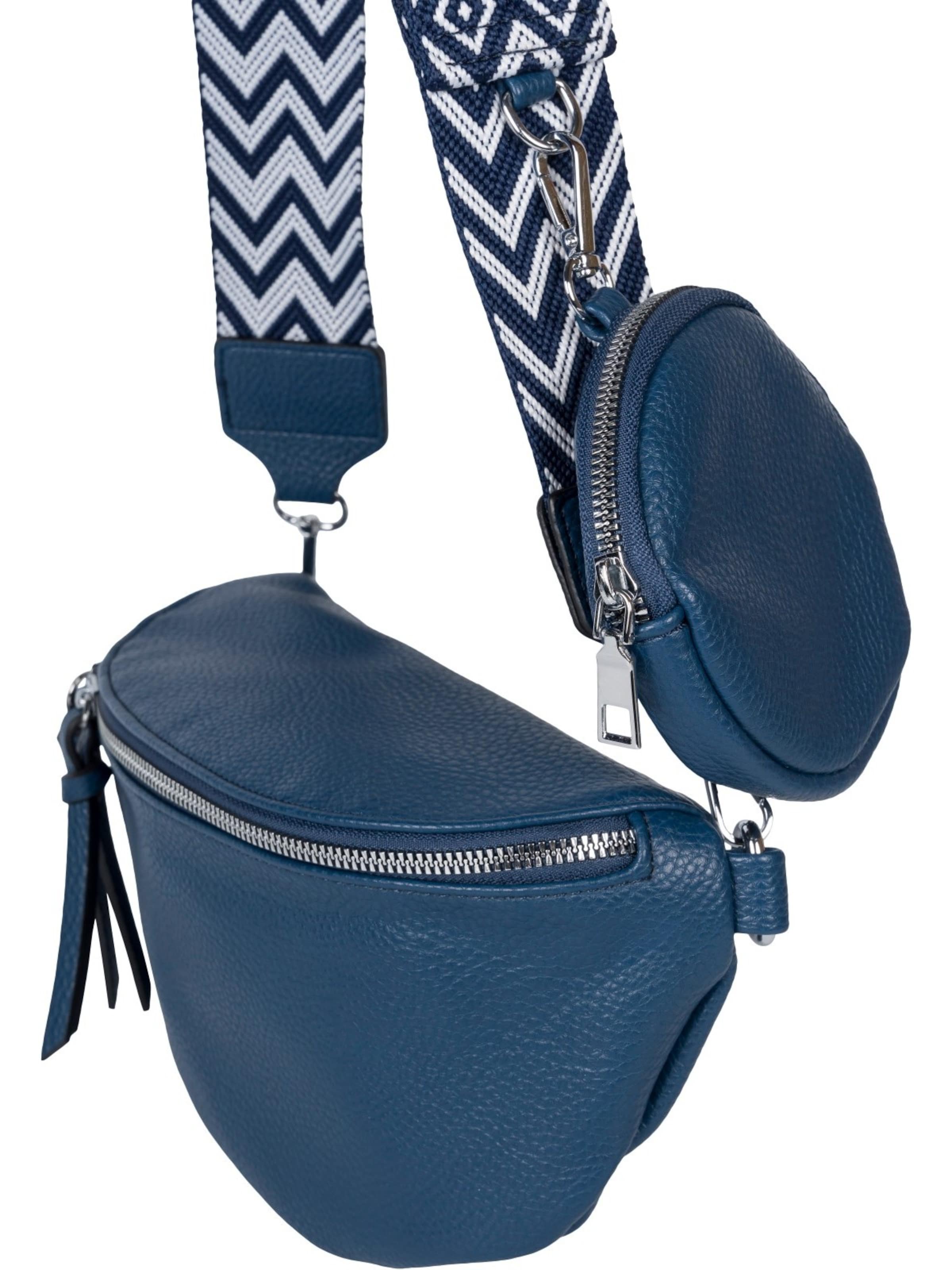 styleBREAKER Crossbody bag '2-Teiliges Set Halbmond Crossbody Bag' in Blue