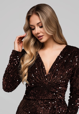 Ombre Evening Dress in Brown