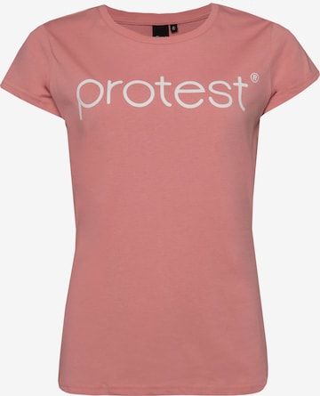 PROTEST Shirt 'CLASSIC LOGO T-SHIRT' in Roze: voorkant