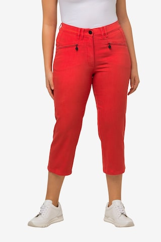 Ulla Popken Slimfit Broek in Rood: voorkant