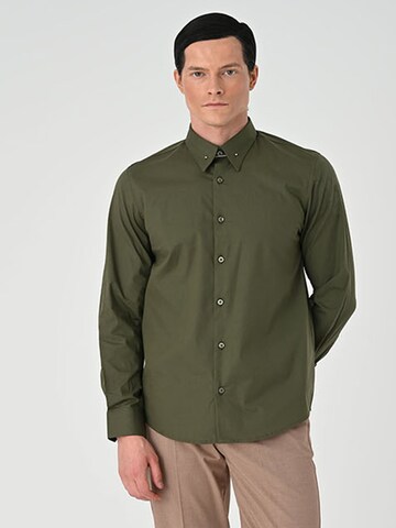 Slim fit Camicia di Antioch in verde: frontale