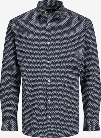 Jack & Jones Plus Comfort fit Button Up Shirt in Grey: front