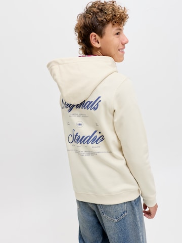 Jack & Jones Junior Sweatshirt 'JORNORREBRO' in Weiß: Vorderseite