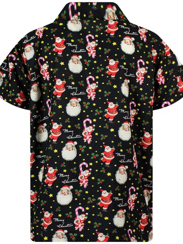 King Kameha Regular Fit Hemd 'Christmas Candycane' in Schwarz