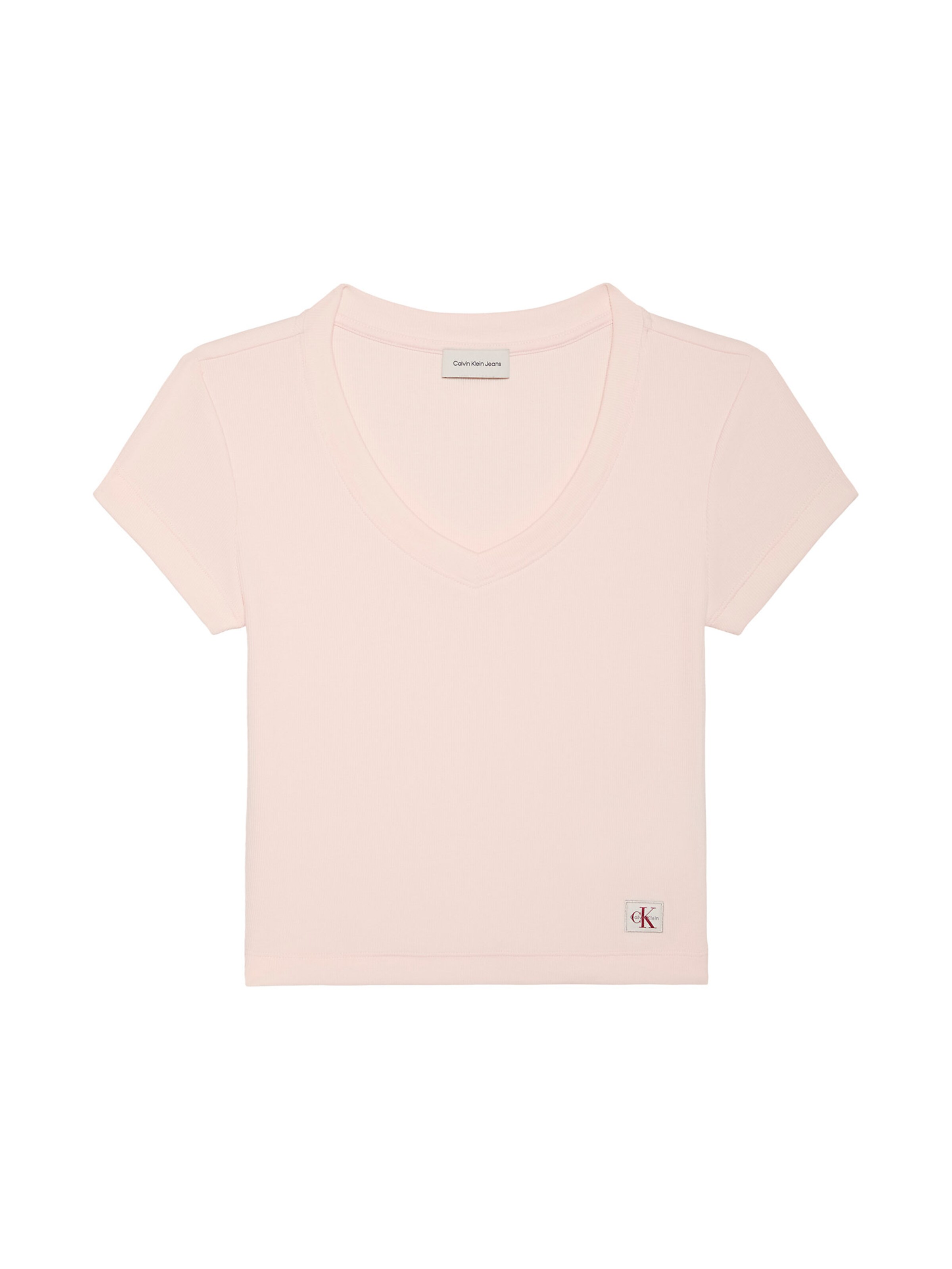 T-shirt Calvin Klein Jeans en rose : devant