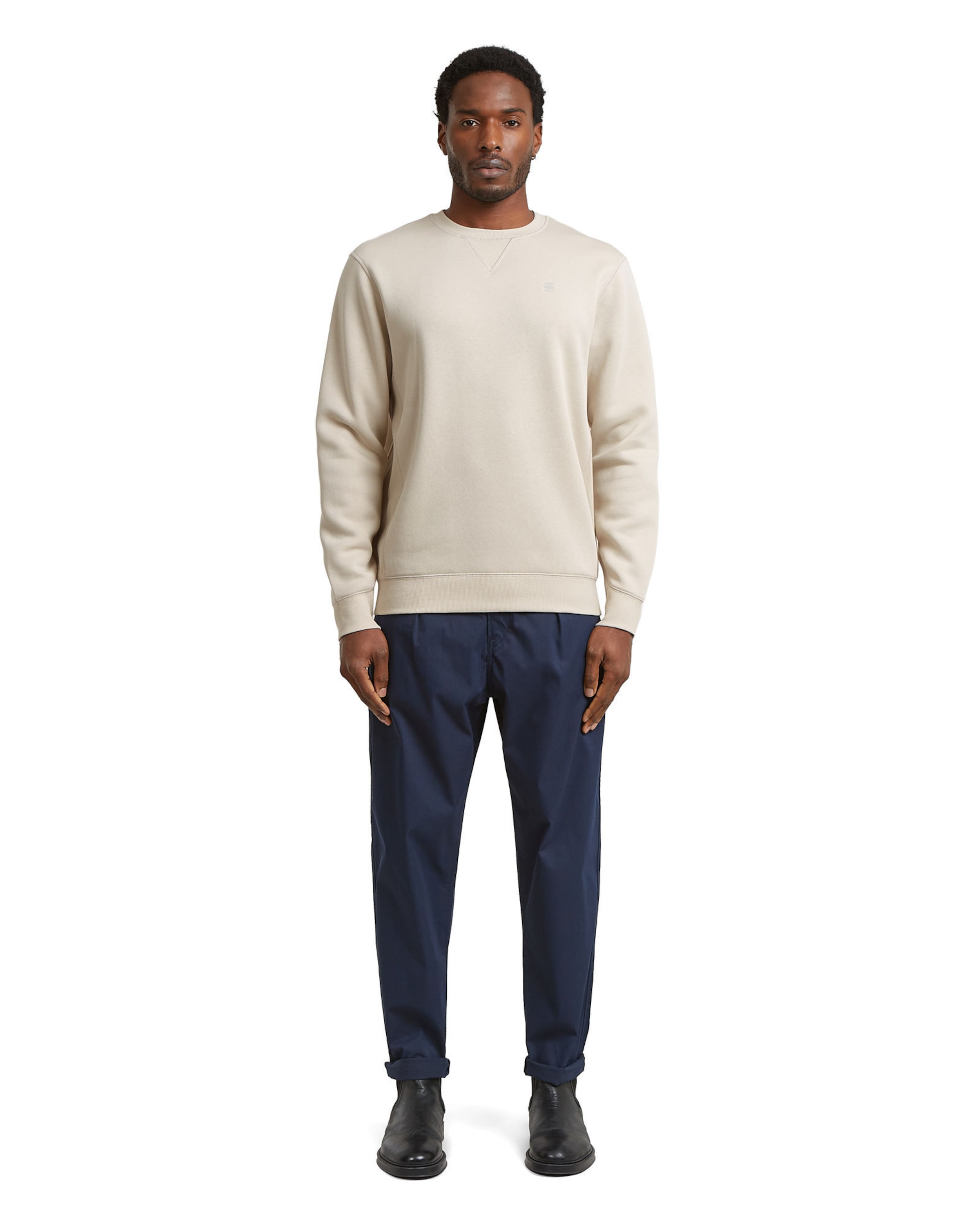 G-STAR Tapered O 5 pockets-'Pleated Chino Relaxed Tapered' in Blau