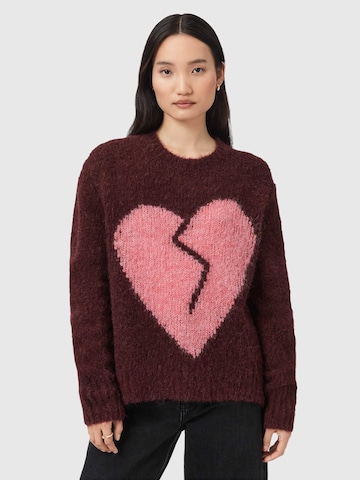 AllSaints Πουλόβερ 'LUVHEART' σε κόκκινο: μπροστά