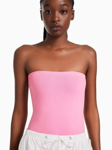 Bershka Shirt Bodysuit in Pink