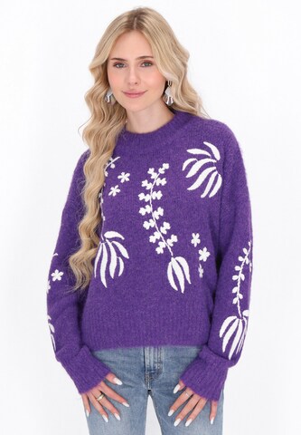 Pull-over IZIA en violet : devant