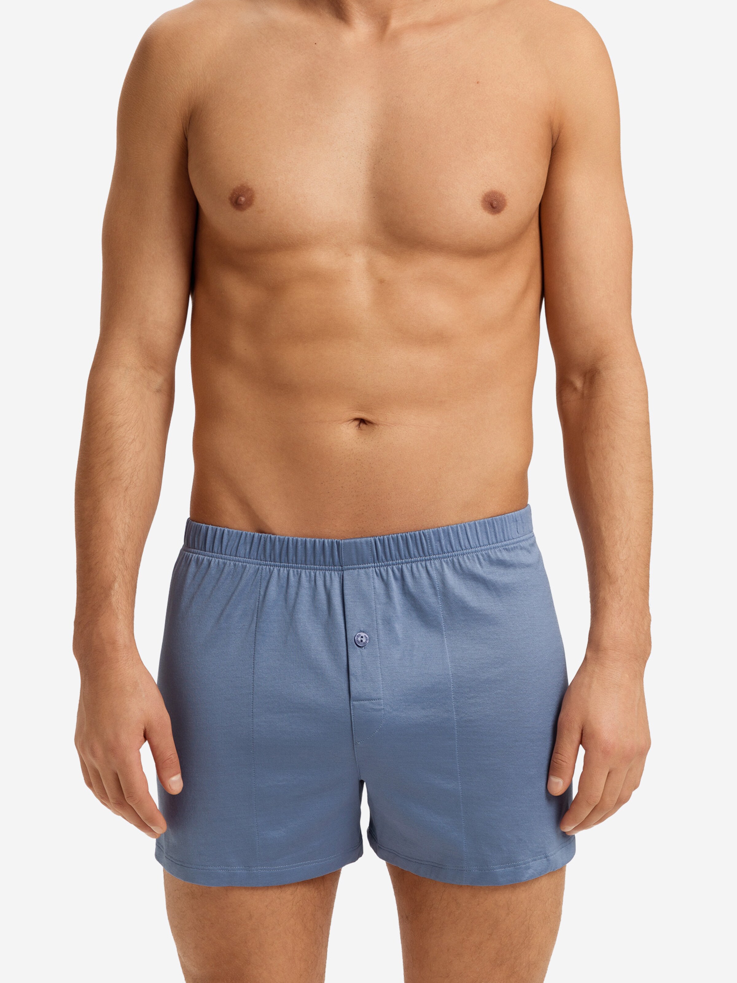 Hanro - Boxers ' Cotton Sporty ' em azul: frente