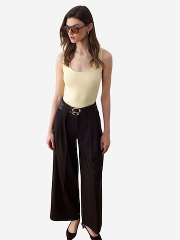 Dilvin Wide leg Pants in Brown