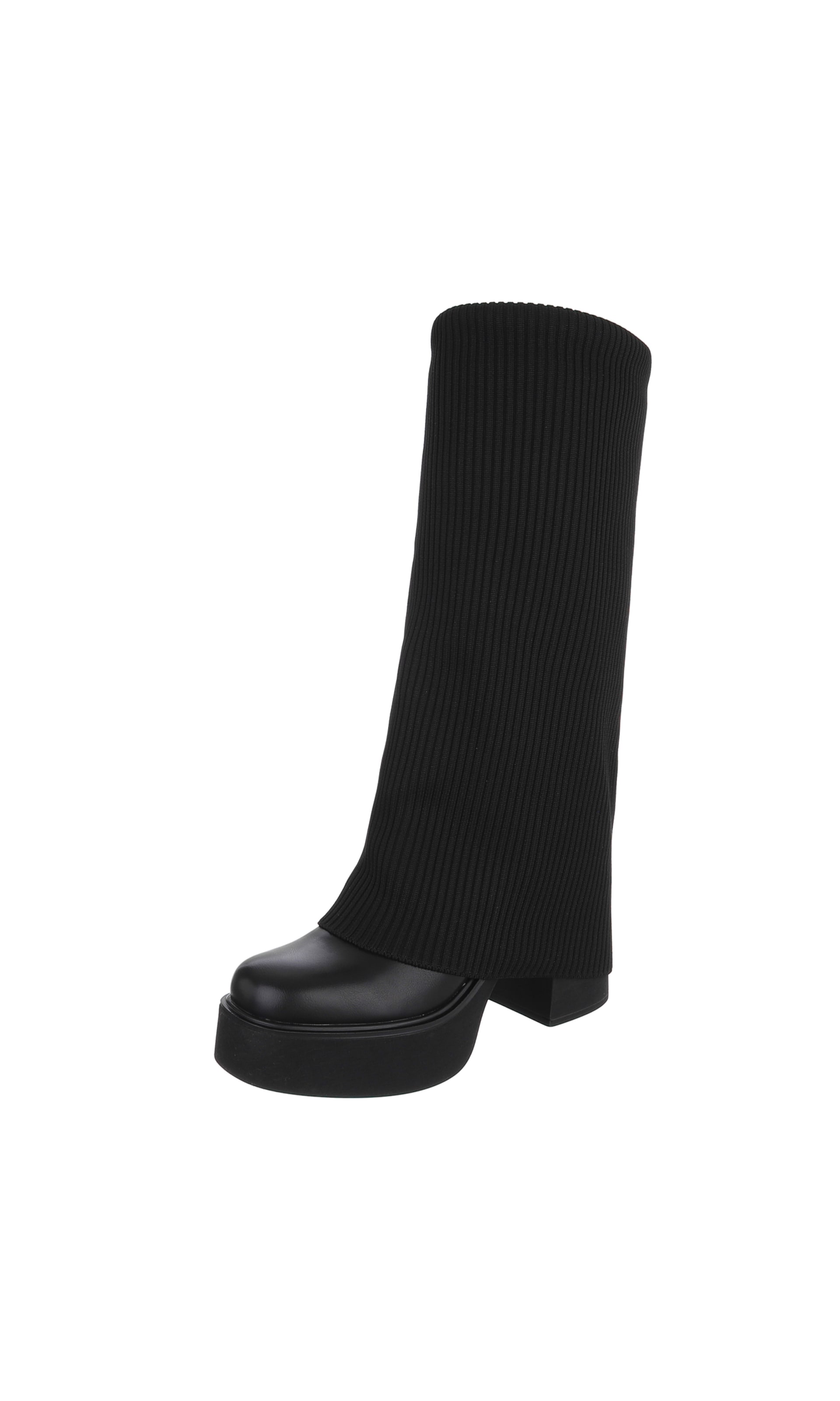 Ital-Design Stiefel in Schwarz: Vorderseite