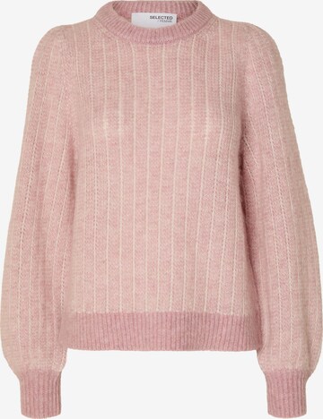 Pull-over 'MEJSE' SELECTED FEMME en rose : devant