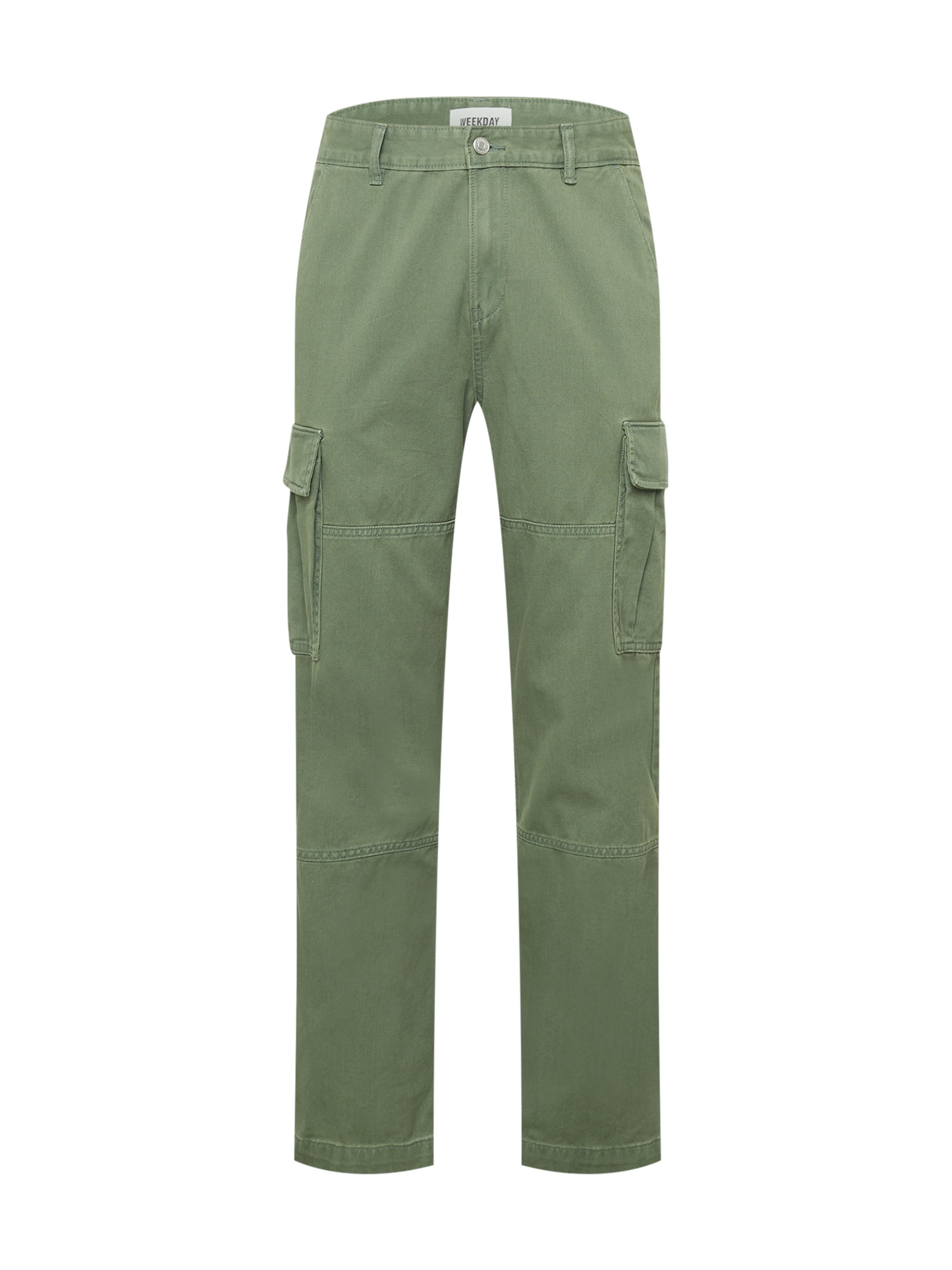 WEEKDAY Loose fit Cargo Pants 'Joel' in Green: front