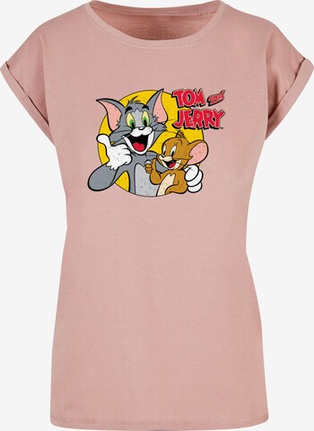 ABSOLUTE CULT T-Shirt 'Tom And Jerry - Thumbs up' in Pink: predná strana