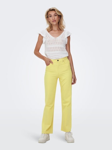 ONLY Wide leg Jeans 'CAMILLE' in Geel