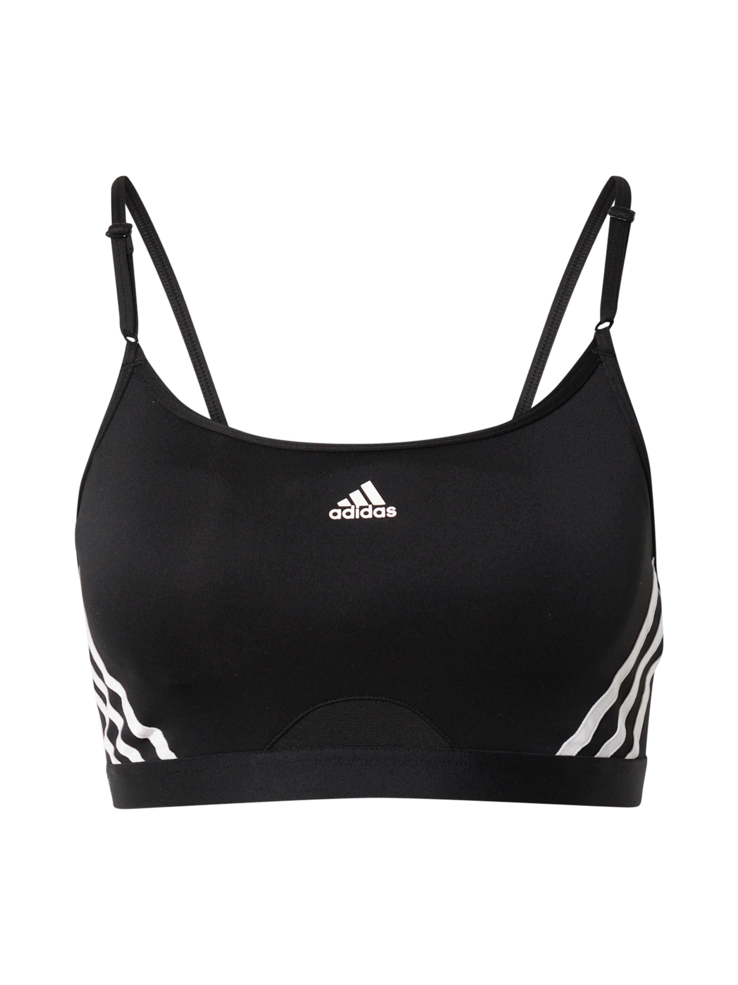 ADIDAS SPORTSWEAR Бюстье Спортивный бюстгальтер 'Aeroreact Light-Support 3-Stripes' в Черный: спереди