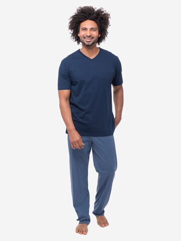 Ammann Short Pajamas 'Night & Home Cotton' in Blue