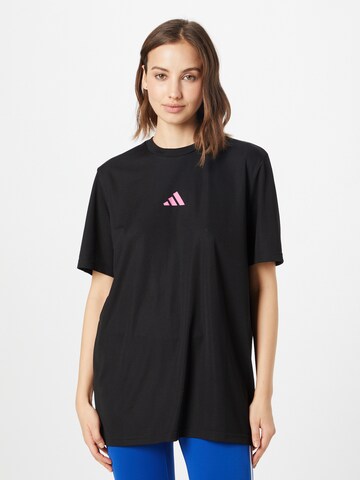 T-Shirt fonctionnel 'Court Graphic' ADIDAS PERFORMANCE en noir : devant