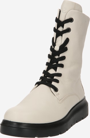 ECCO Lace-Up Ankle Boots in White: front