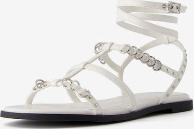 Bershka Sandale s remenčićima u srebro / bijela, Pregled proizvoda