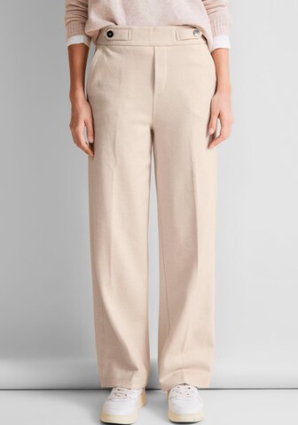 STREET ONE Wide leg Pleated Pants in Beige: front