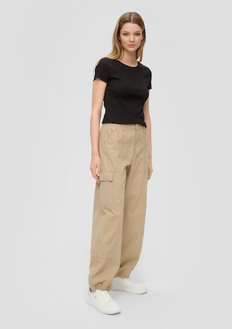 QS Wide leg Παντελόνι cargo σε μπεζ