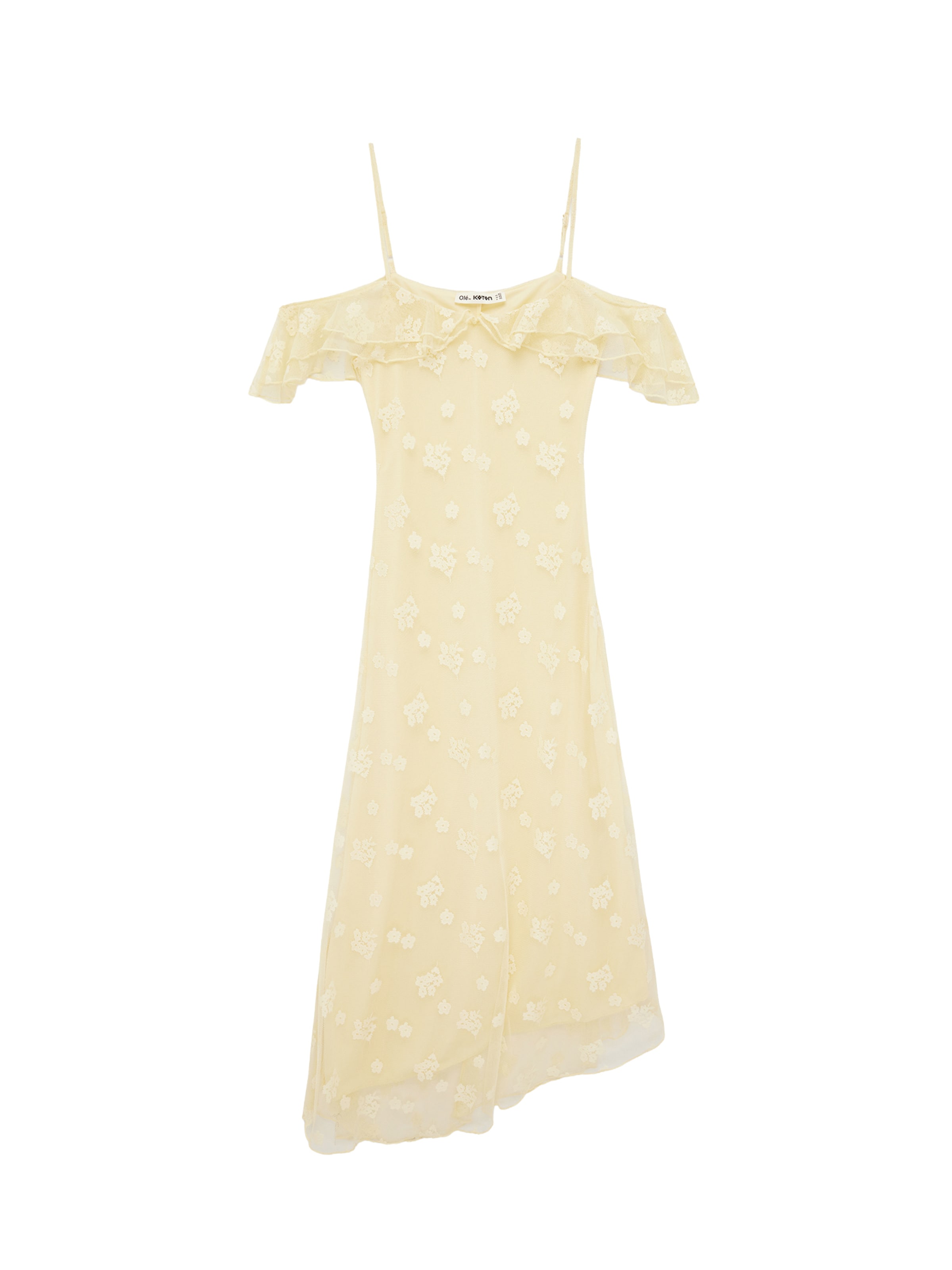 Koton Dress ' Tüll-Maxikleid mit Rüschen ' in Yellow: front