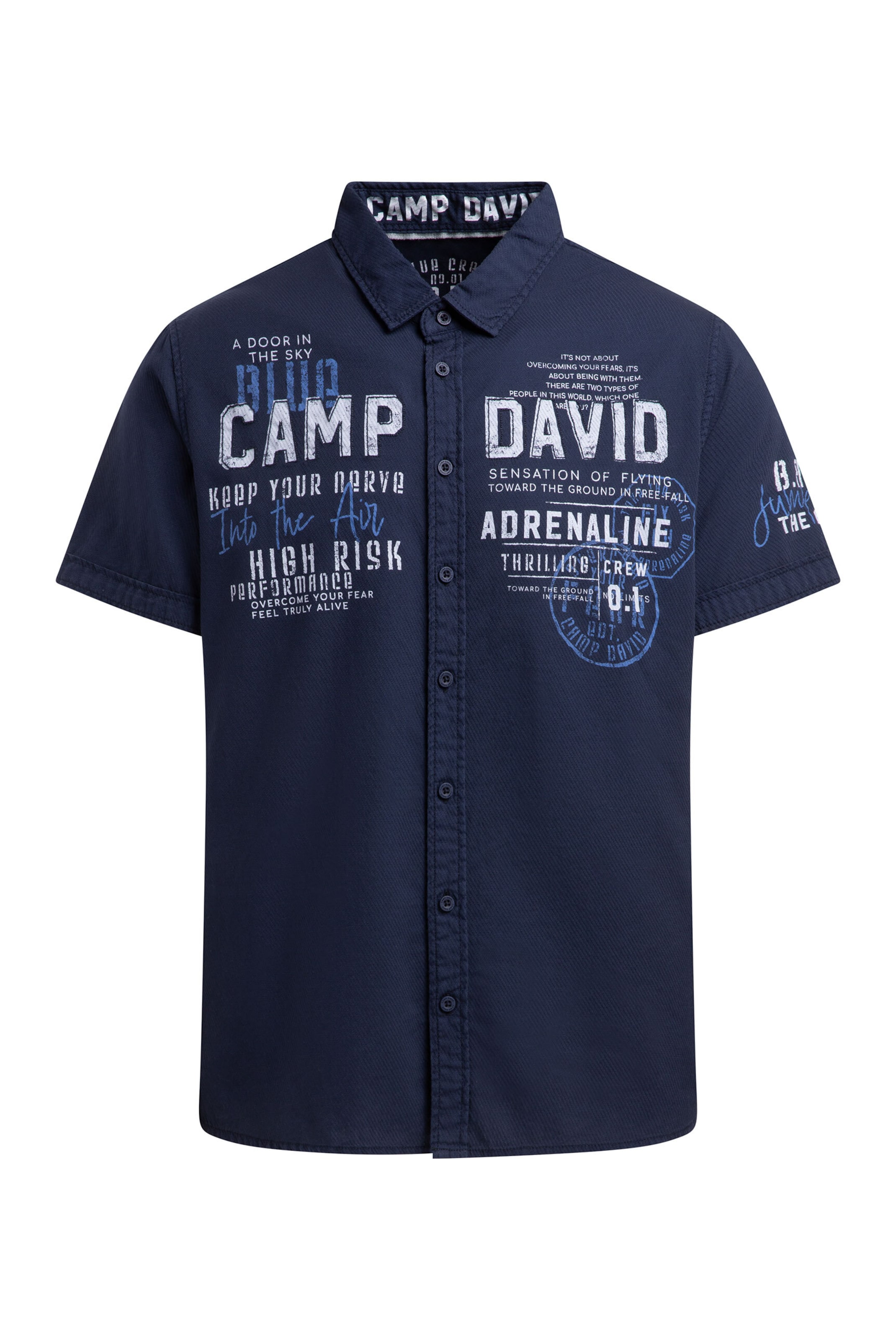CAMP DAVID Regular fit Button Up Shirt in Blue: front