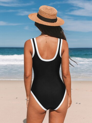 Cupshe Bustier Badeanzug‌‌‌‌‌‌‌‌ in Schwarz