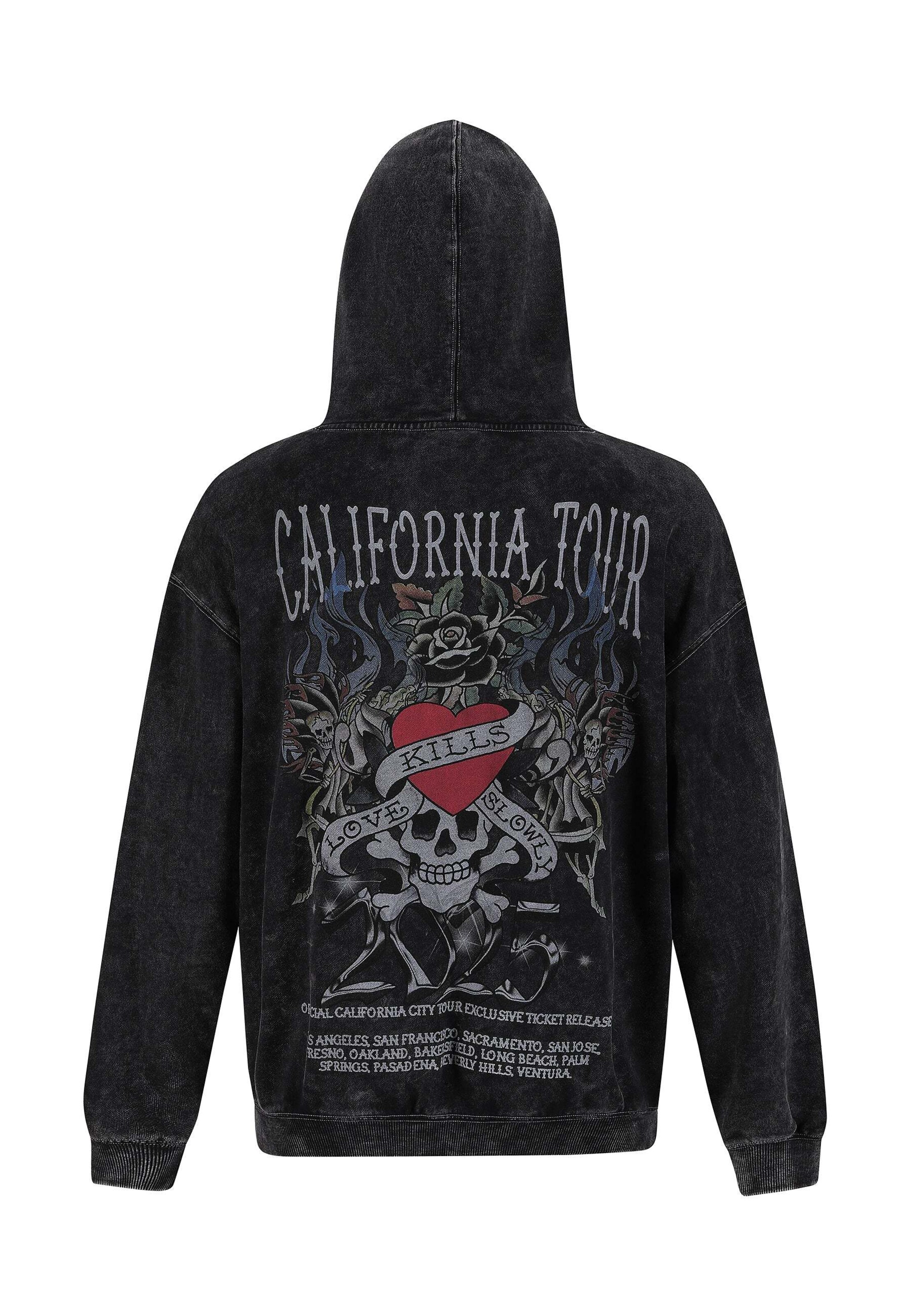 Ed Hardy Pullover 'California Tour' in Schwarz: Vorderseite