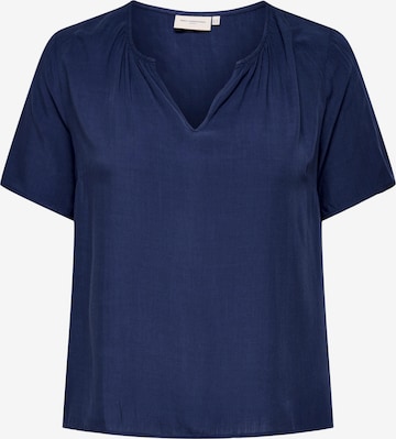 ONLY Carmakoma Blouse 'Ellie' in Blauw: voorkant