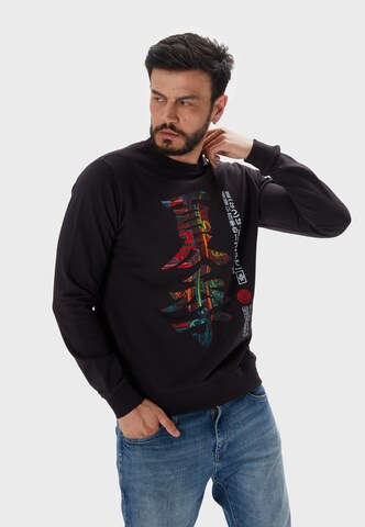 Oldskull Sweatshirt 'Asian Kanji Street' in Schwarz