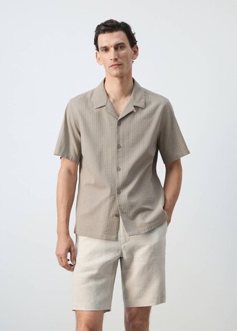 MANGO MAN Regular Fit Hemd 'Muzza' in Beige: Vorderseite