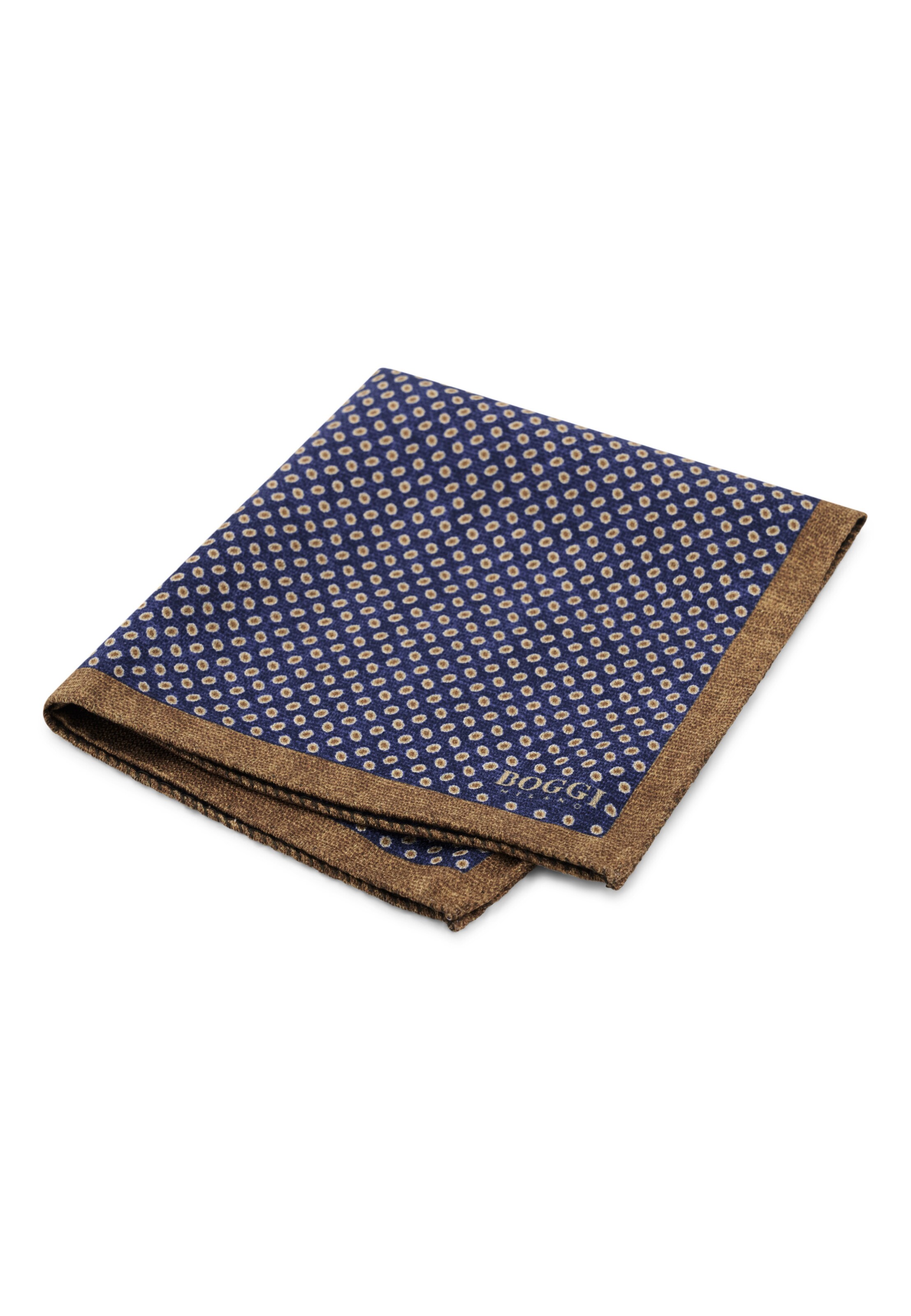 Boggi Milano Pochet in One Size in de kleur Navy / Bruin, Productweergave