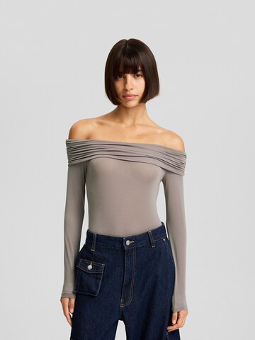 Bershka Shirtbody in Beige: Vorderseite