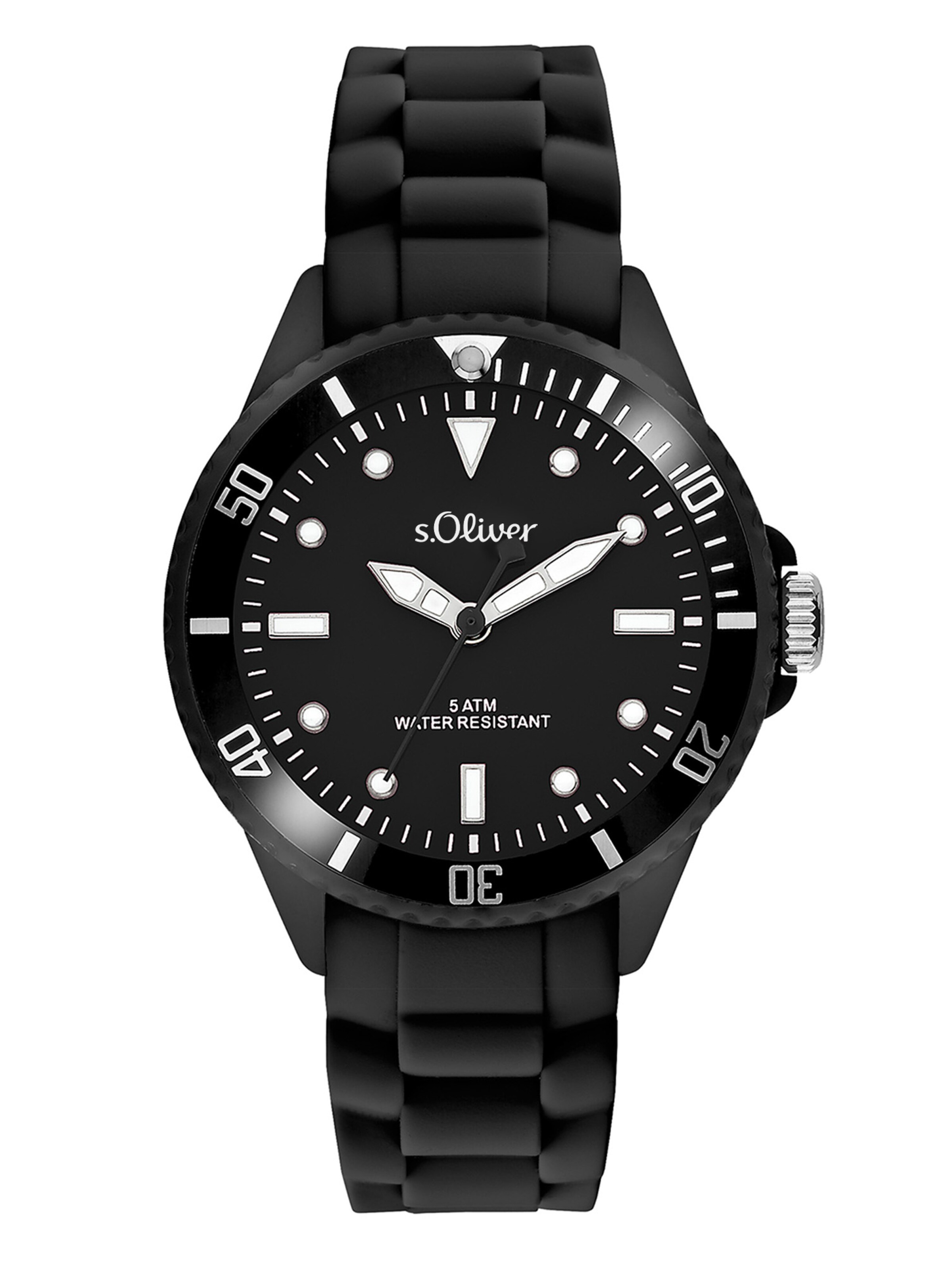 s.Oliver Analog Watch in Black: front
