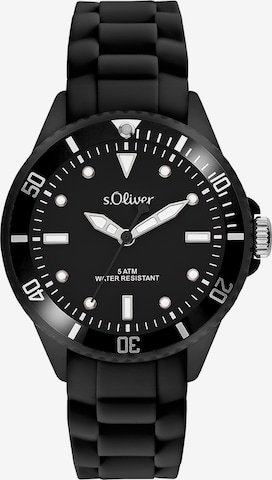 s.Oliver Analog Watch in Black: front