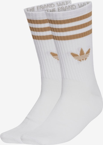 ADIDAS ORIGINALS Къси чорапи '3-Stripes Crew 3 Pairs' в бяло: отпред