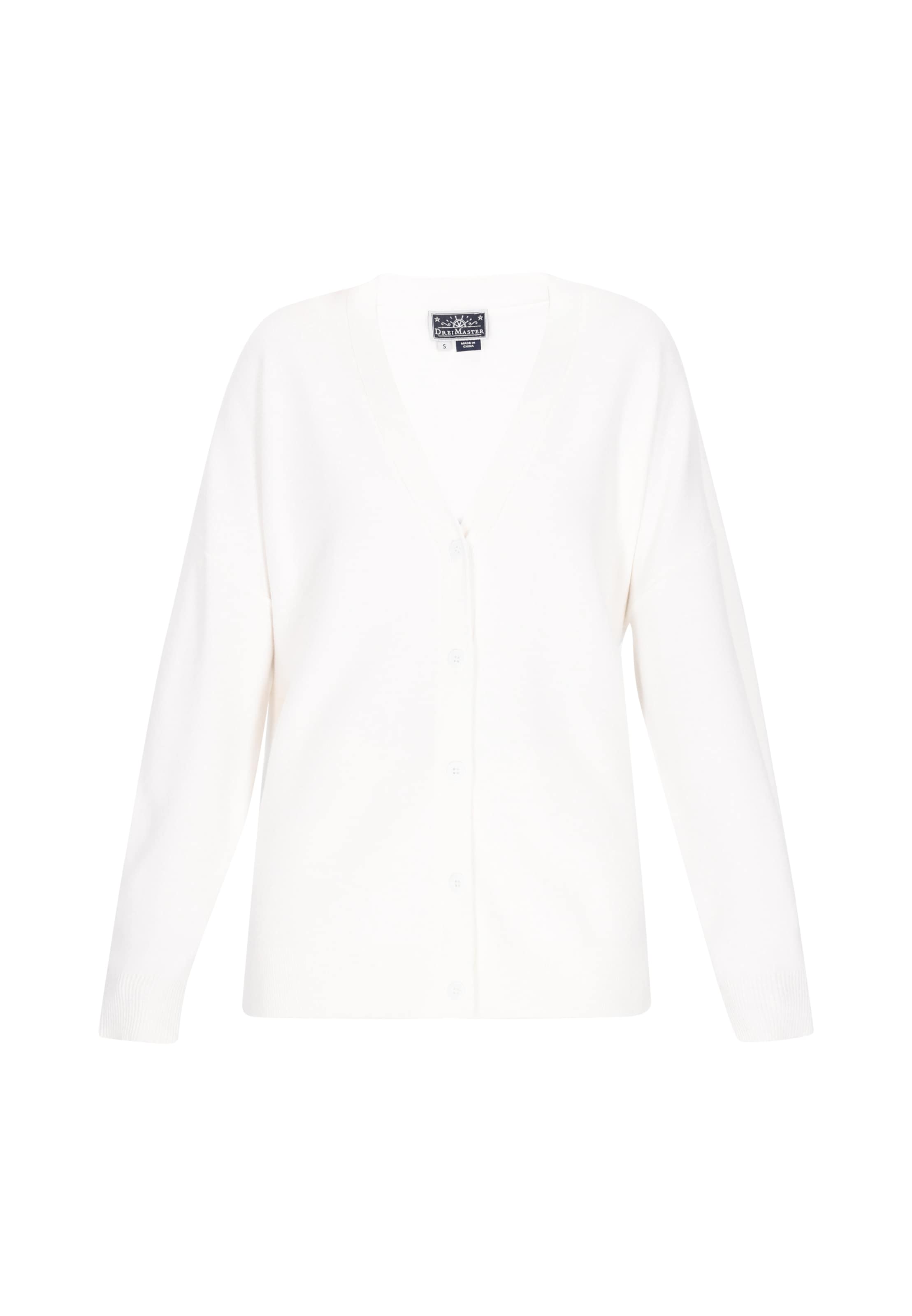 DreiMaster Maritim Strickjacke in Weiß: Vorderseite
