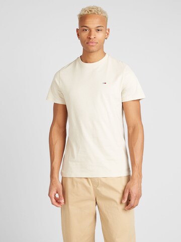 Coupe regular T-Shirt Tommy Jeans en beige : devant